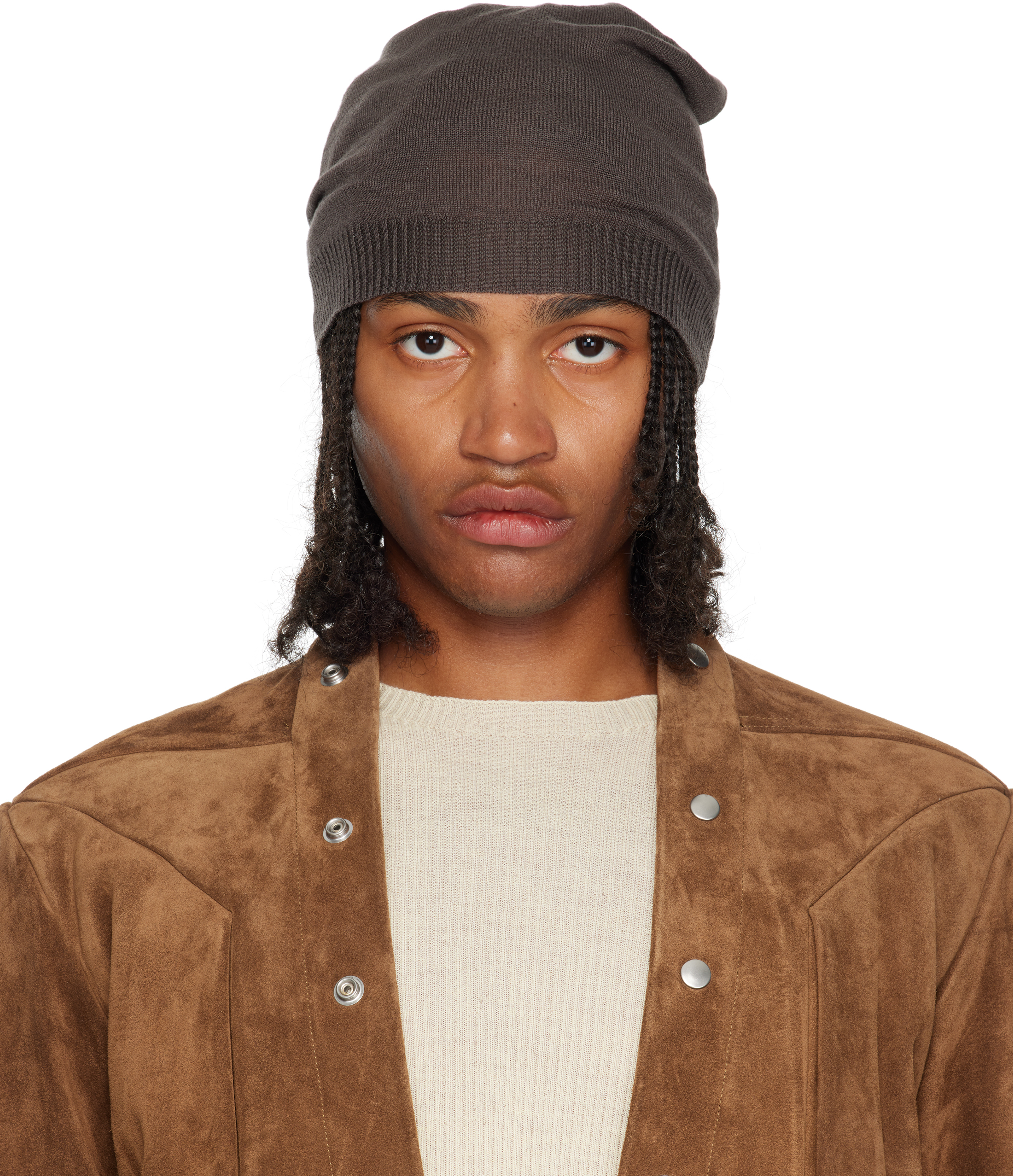 Rick Owens Gray Concordians Medium Beanie - Hats - BeyondStyle