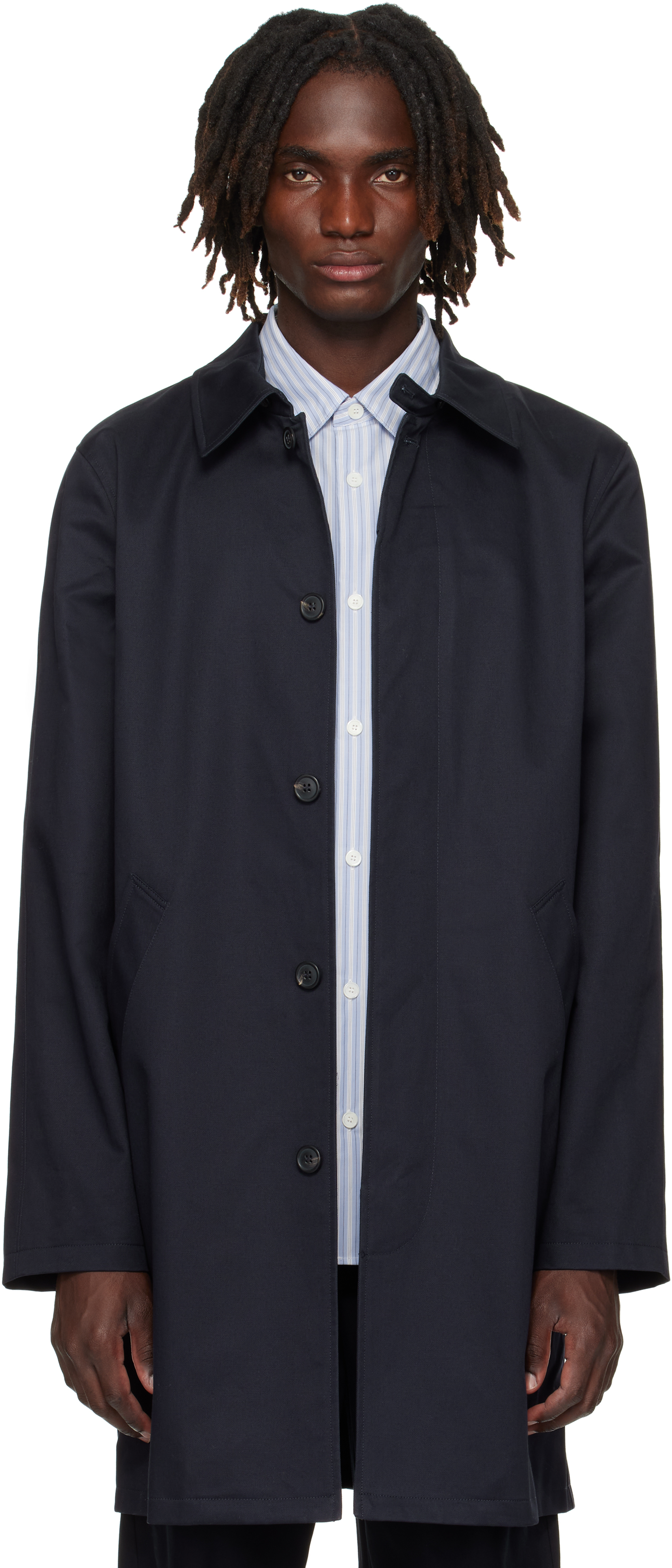 ジャケット・アウター A.P.C. Urban Mac Coat-Navy/M Shop Navy Urban Mac Coat on Sale at BeyondStyle – Get 10