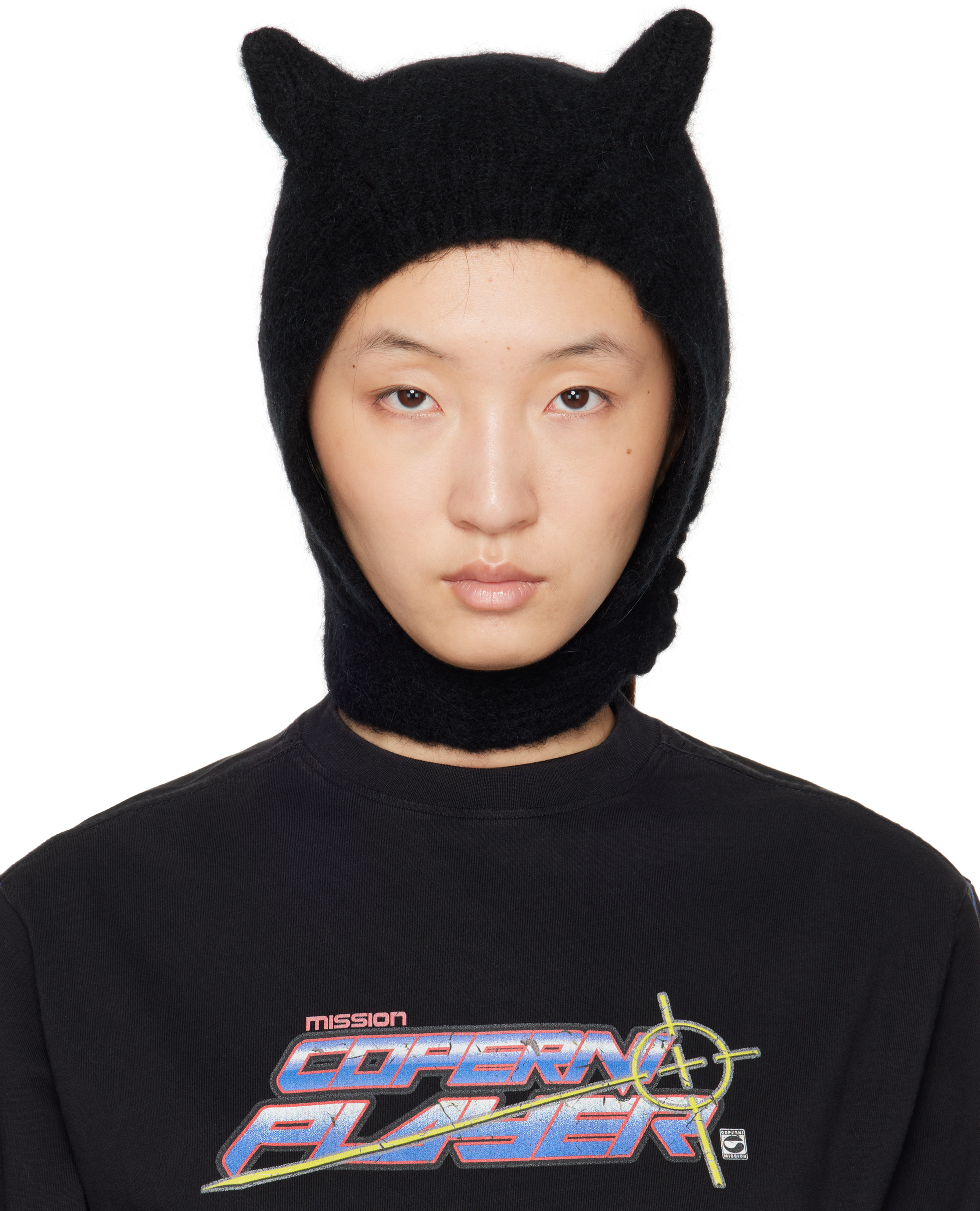 Coperni Knitted Horn Beanie Hat - Wool - Black - NWT COPERNI Knitted Horn Beanie – LAW DIVINE main image 3