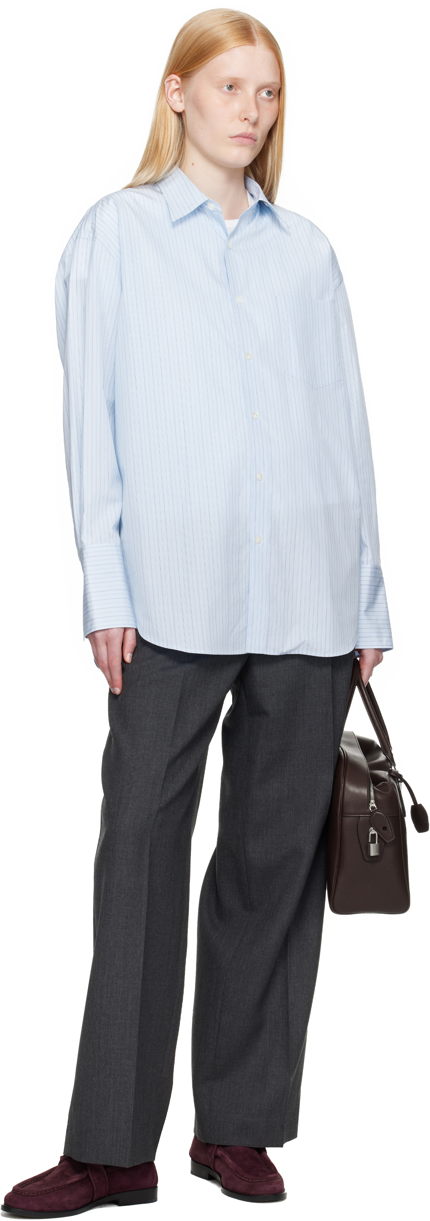 Blue Suvin High Count Cloth Stripe Shirt – On Sale Now with Up to