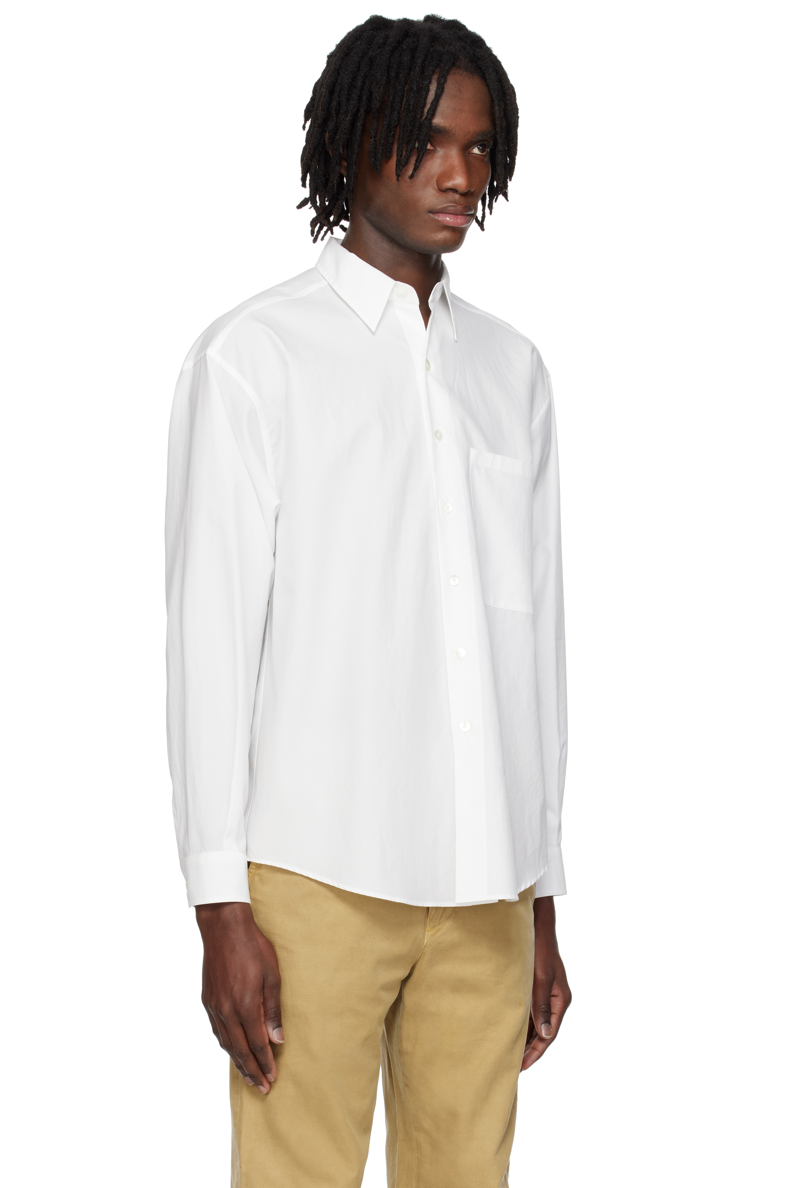 【AURALEE】 WASHED FINX TWILL BIG SHIRT Namu Shop - Auralee Washed Finx Twill Big Half Sleeved Shirt