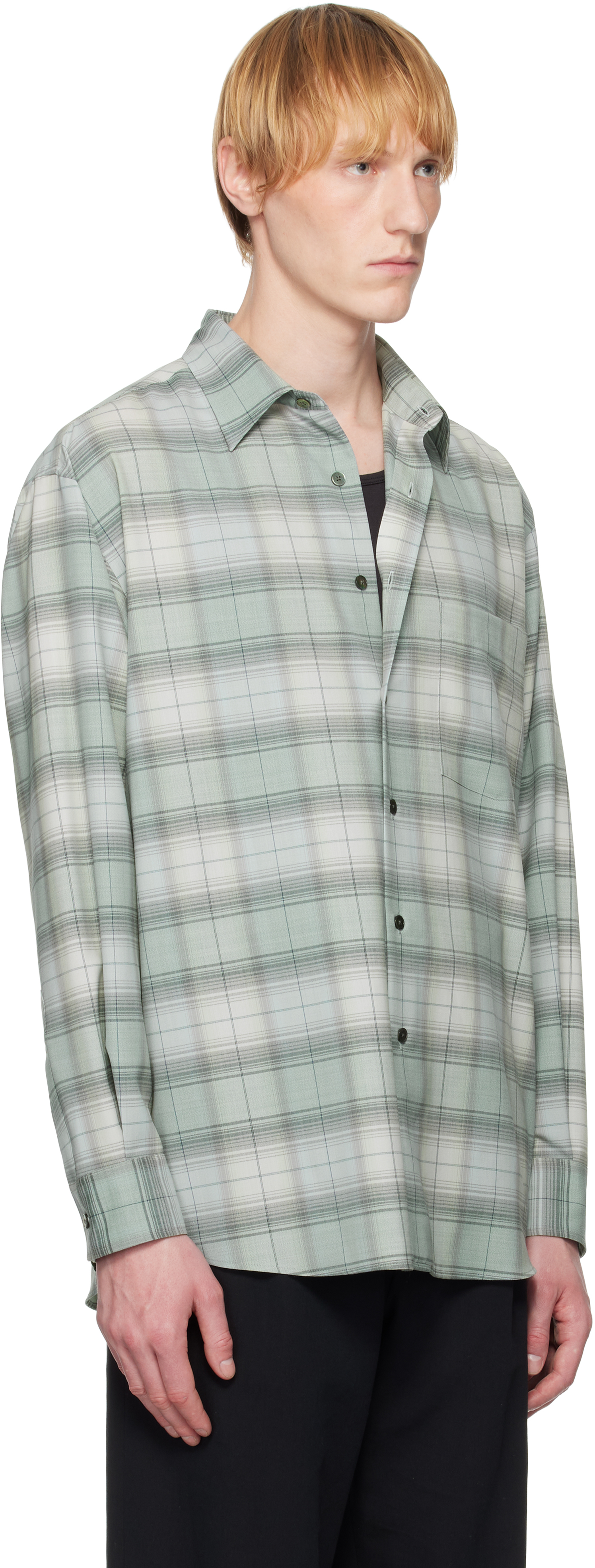 Blue Super Light Wool Check Shirt – On Sale Now with Up to 25% Off