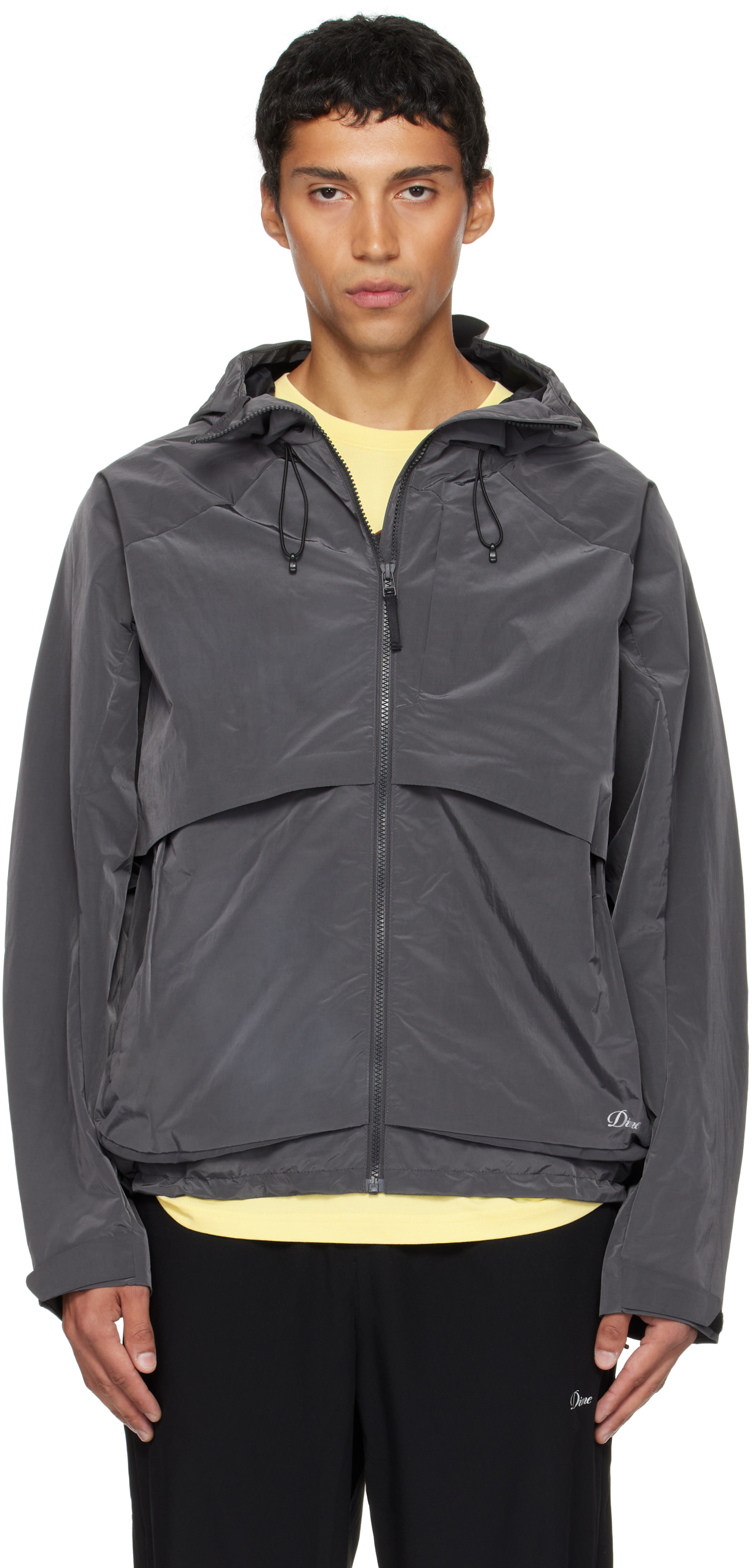 Shop Gray Taffeta Windbreaker Jacket on Sale at BeyondStyle – Get