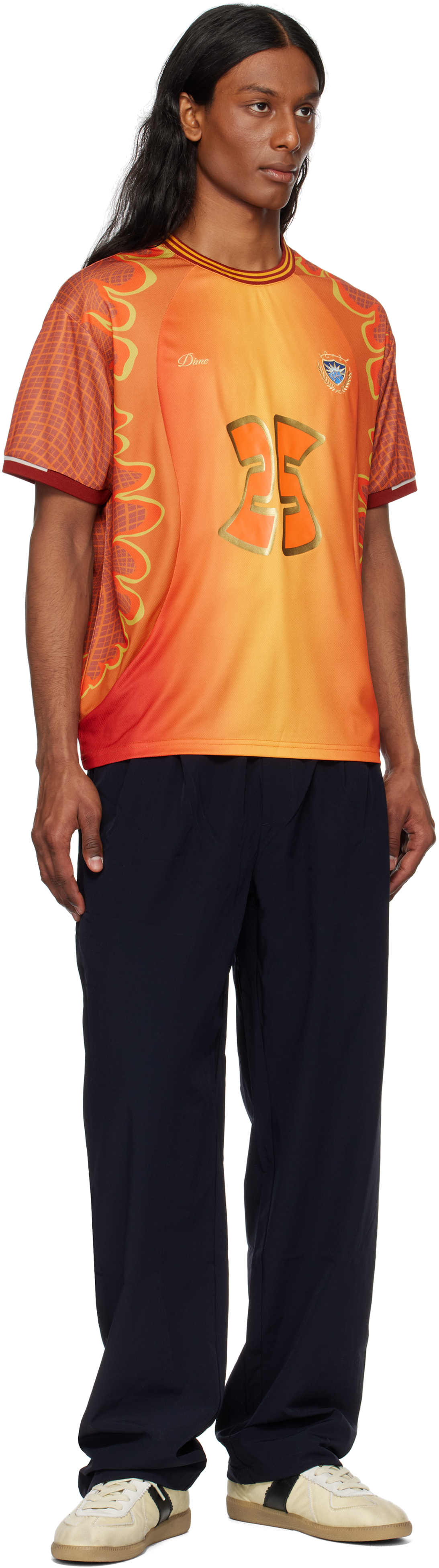 Dime Holy Flame Jersey サッカーT DIME HOLY FLAME JERSEY - SILVER FIRE - PLA Skateboarding