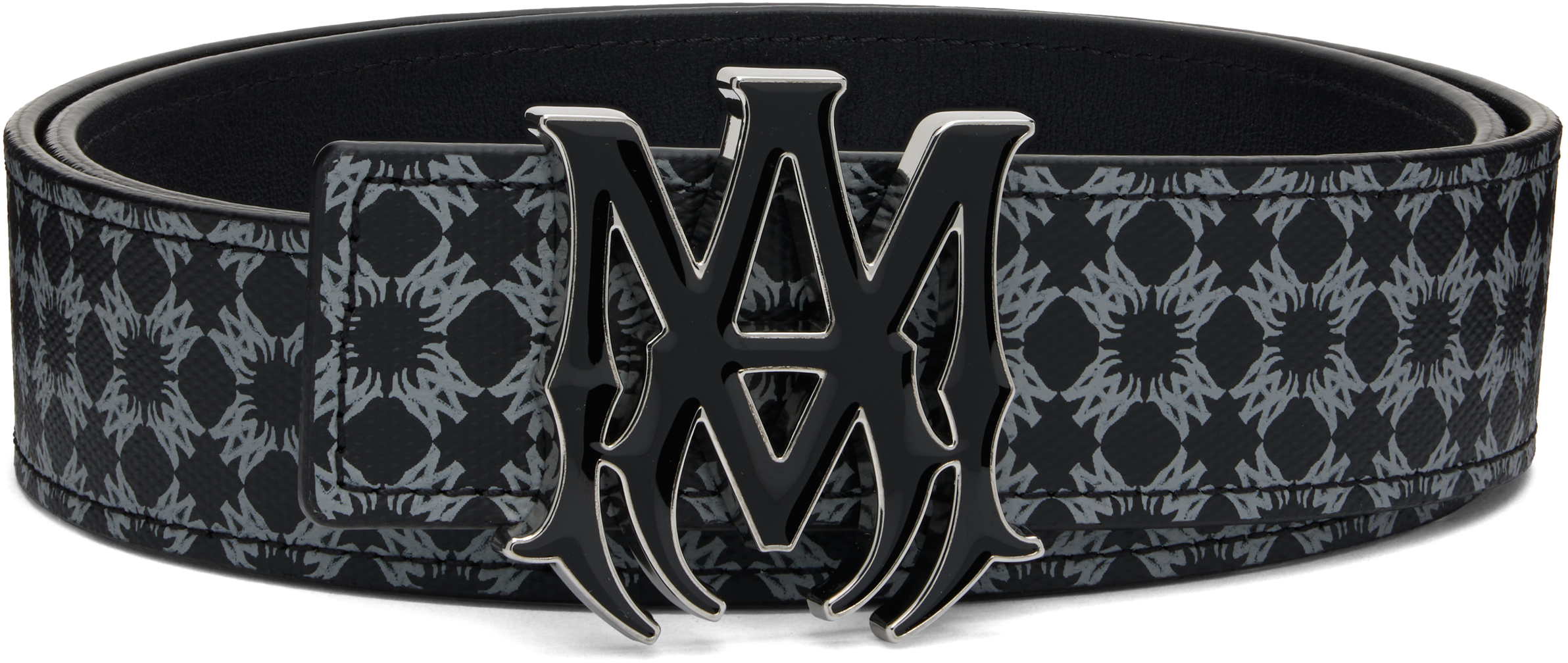 Shop Black MA Quad 4CM Enamel Belt on Sale at BeyondStyle
