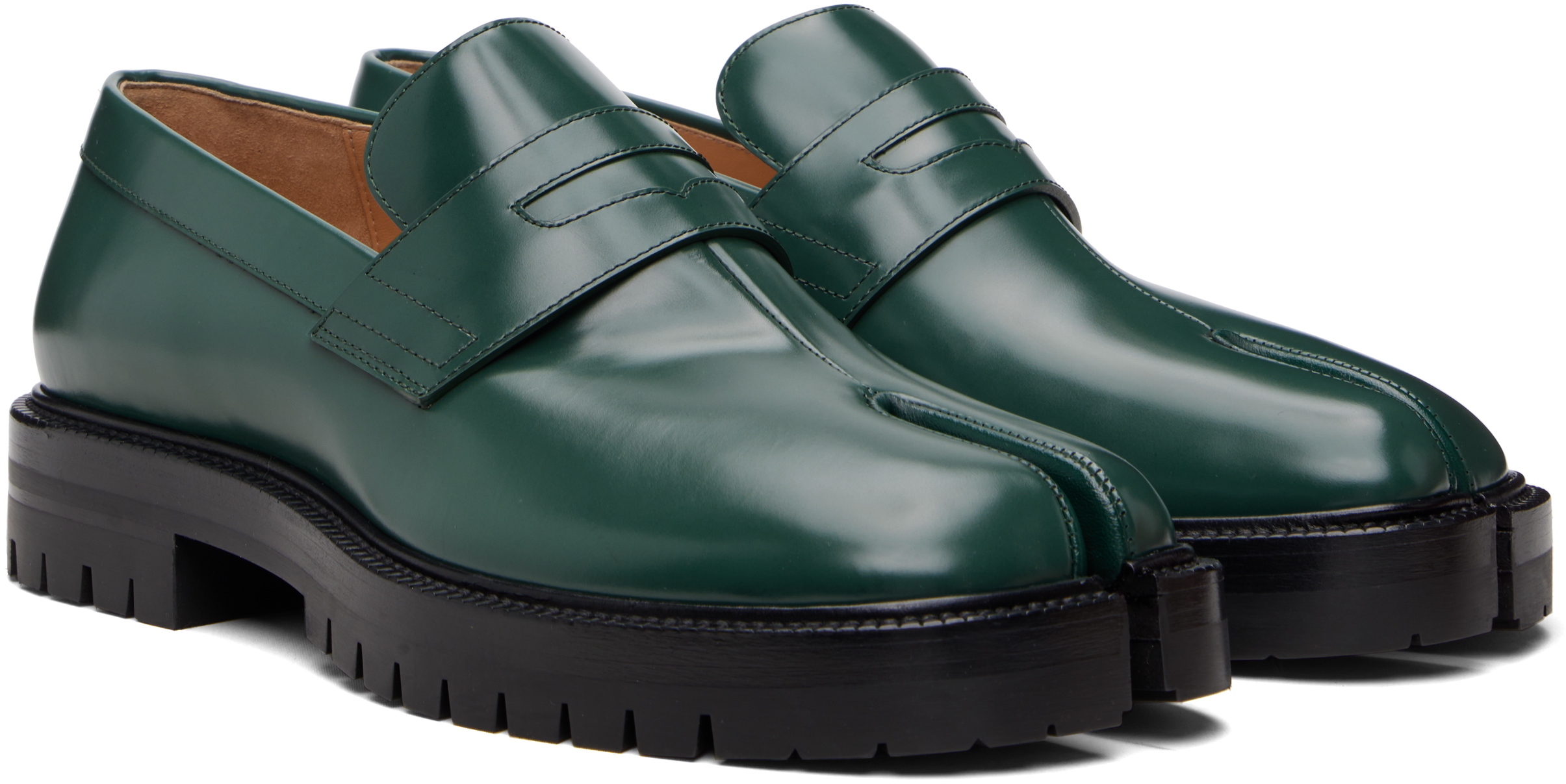 MAISON MARGIELA Green Tabi Loafers - Business Casual Shoes