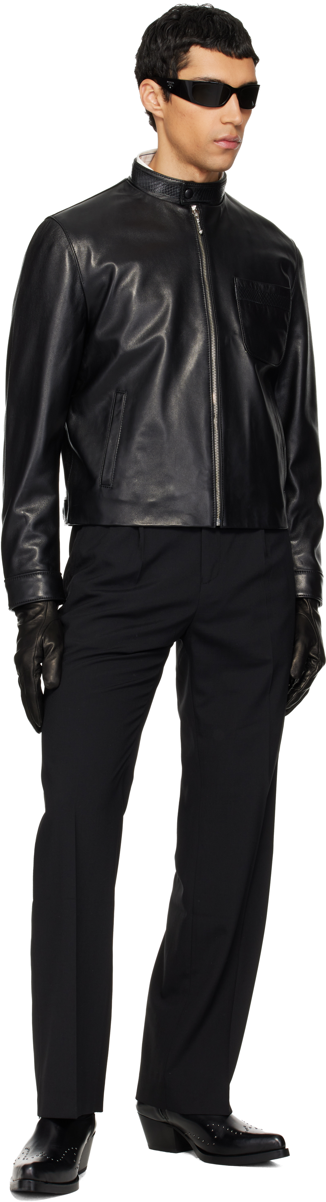 Black Brad Leather Jacket – On Sale Now with Up to 61% Off