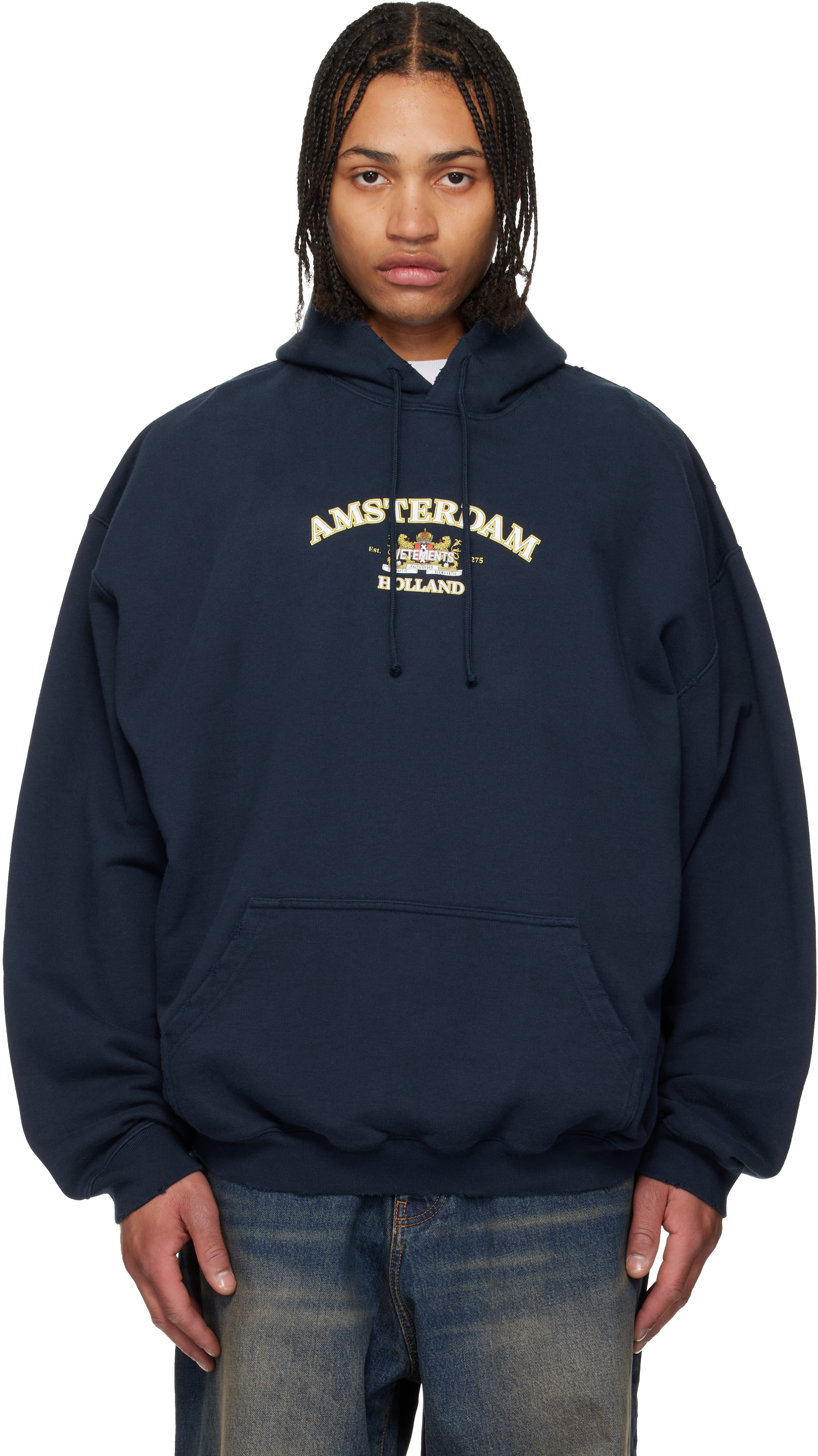 Vetements Navy Holland Tourist Hoodie - Hoodies - Free Shipping