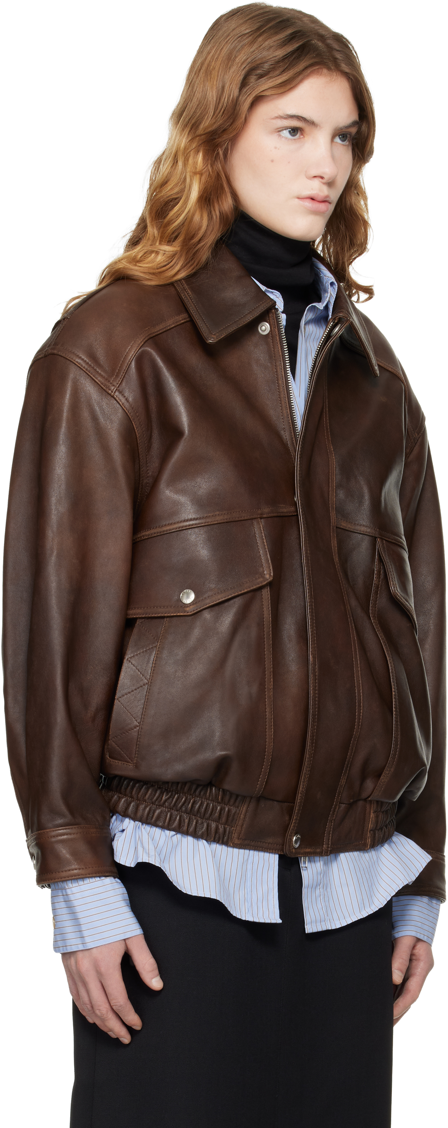 ssstein Black Sheep Leather Zip Short Jacket - Jackets - BeyondStyle