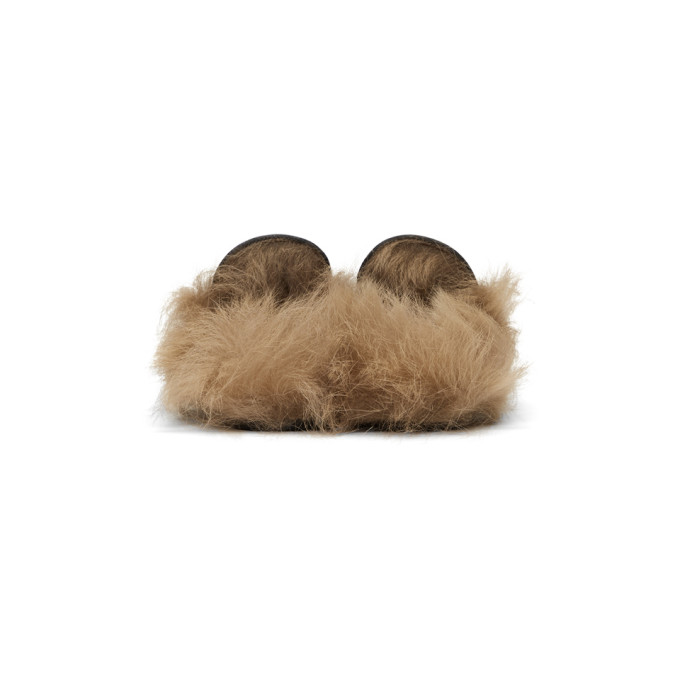 GUCCI Black Wool-Lined Princetown Slippers,397749 DKHH0