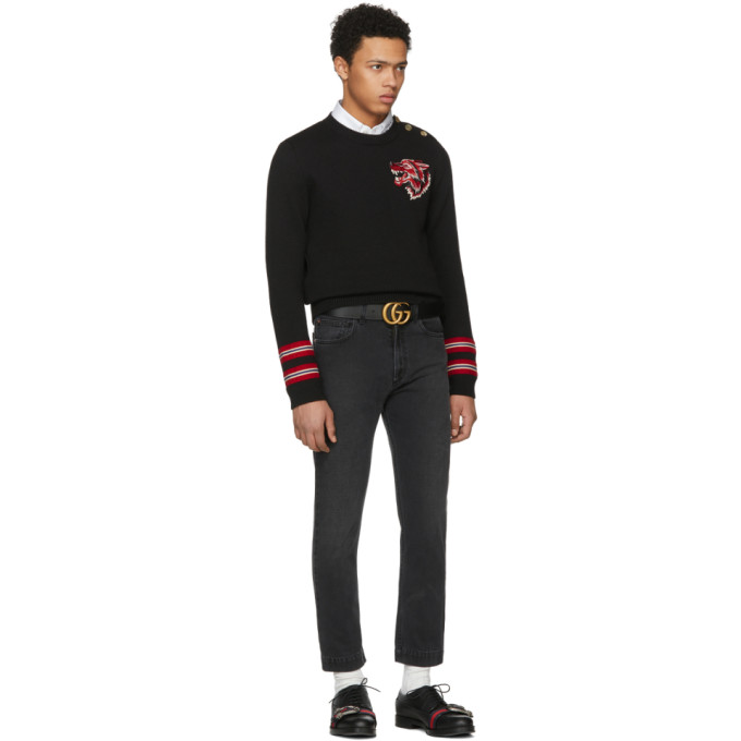 GUCCI Black Marmont Belt,406831 DJ20T