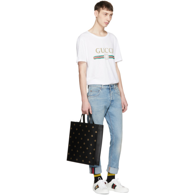 GUCCI White Classic Logo T-Shirt,440103 X3F05