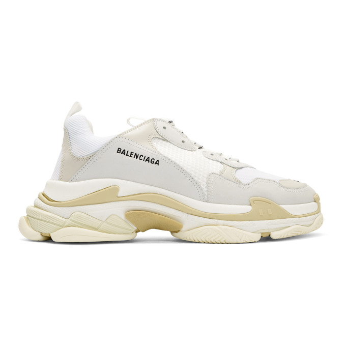 triple s all white balenciaga