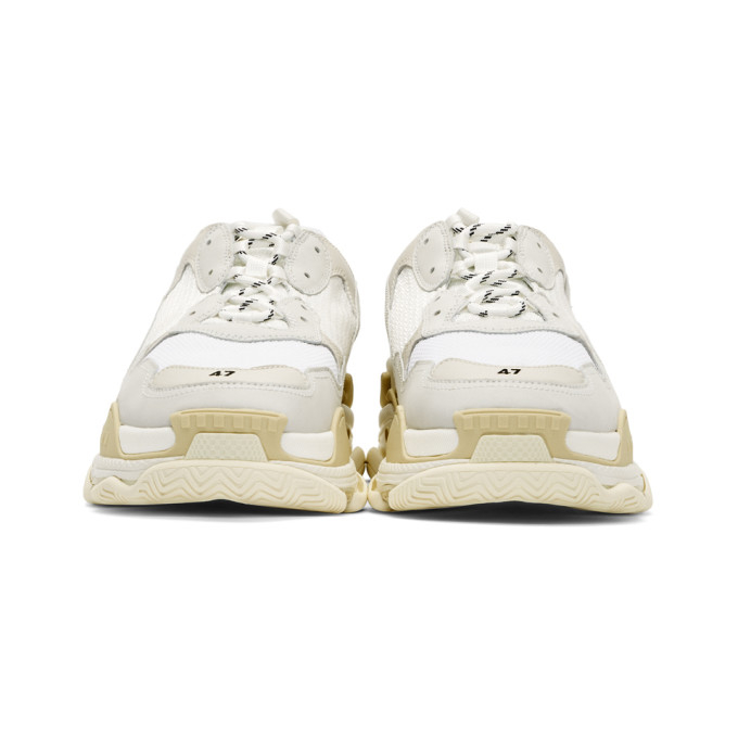 BALENCIAGA White Triple S Sneakers