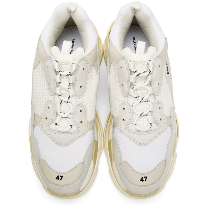 BALENCIAGA White Triple S Sneakers