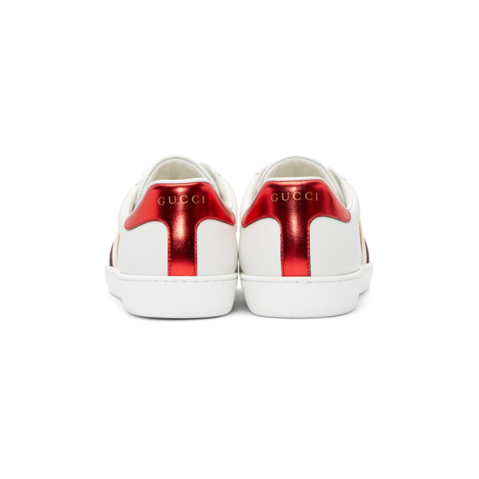 GUCCI White New Ace Elastic Band Sneakers