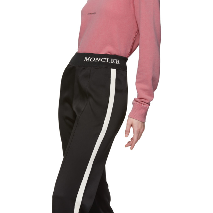 MONCLER Black Satin Lounge Pants