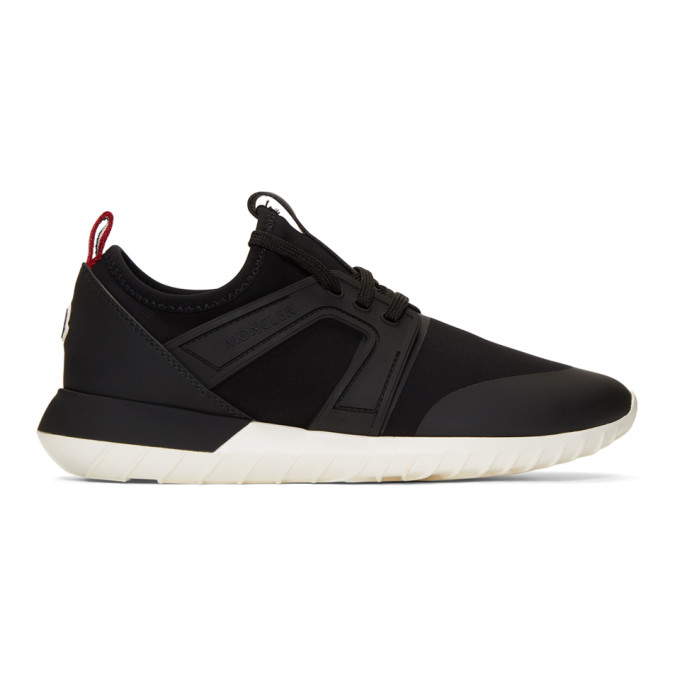 Click to view more detailed imagery on our partner's website Moncler Meline Neoprene And Leather Low-Top Trainers In 999 Black