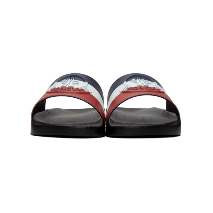 MONCLER BLACK BASILE SLIDES