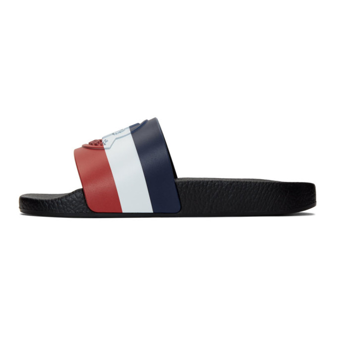 MONCLER BLACK BASILE SLIDES