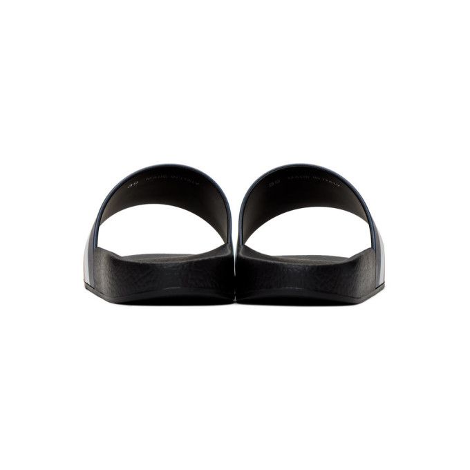 MONCLER BLACK BASILE SLIDES