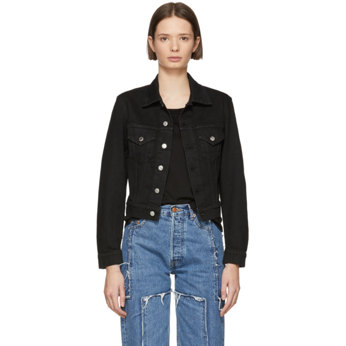 Click to view more detailed imagery on our partner's website Helmut Lang Under Construction Masc Trucker Denim Jacket In Black
