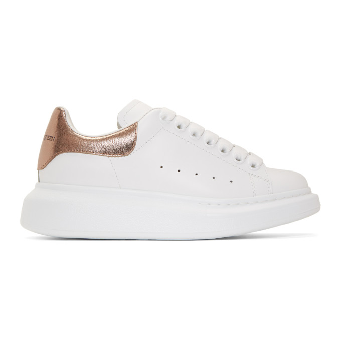 ALEXANDER MCQUEEN White & Rose Gold Oversized Sneakers