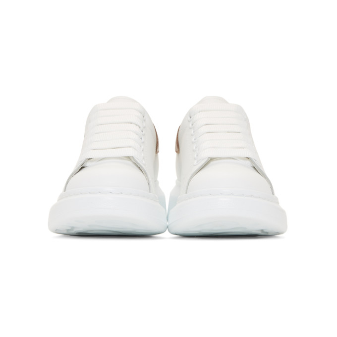 ALEXANDER MCQUEEN White & Rose Gold Oversized Sneakers