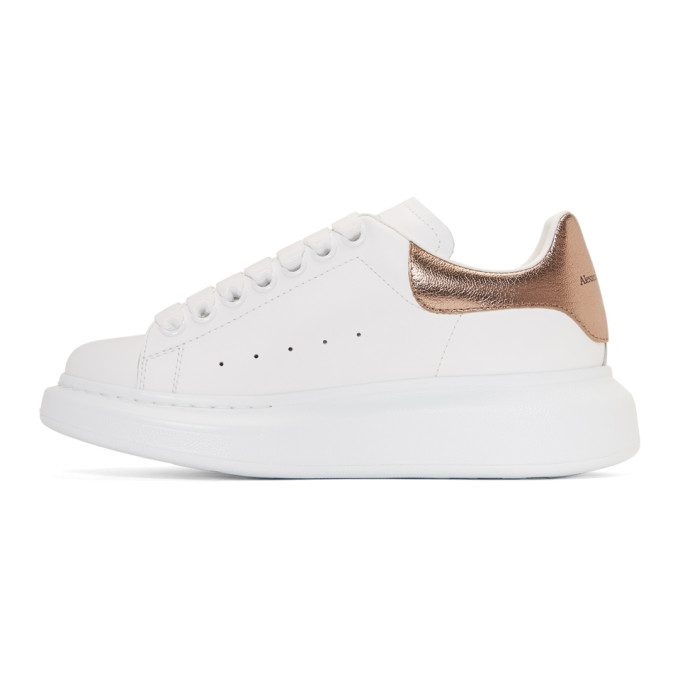 ALEXANDER MCQUEEN White & Rose Gold Oversized Sneakers