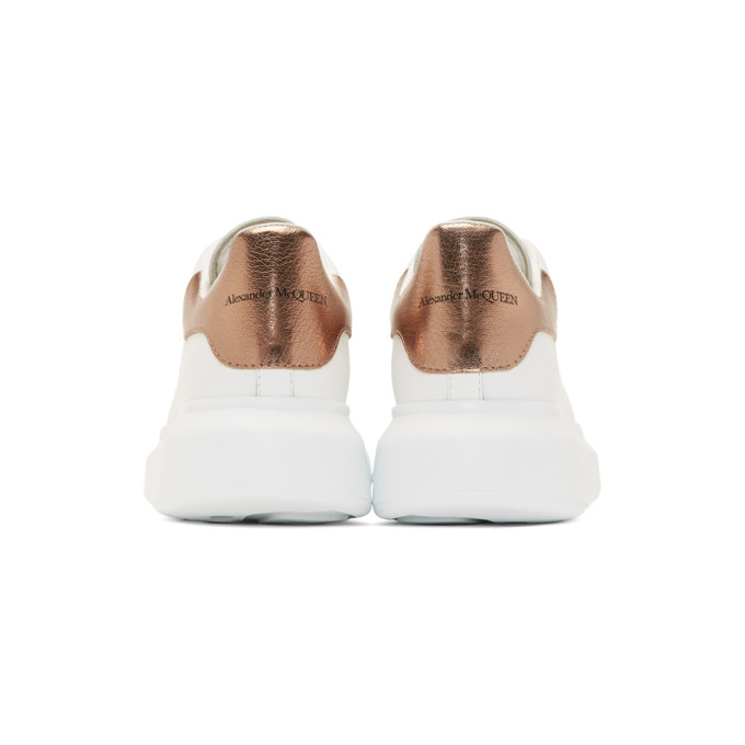 ALEXANDER MCQUEEN White & Rose Gold Oversized Sneakers