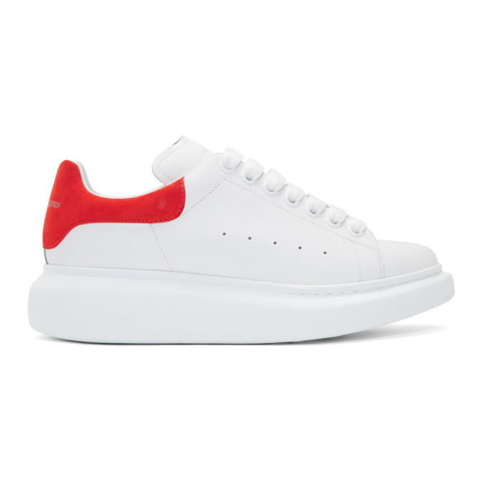 ALEXANDER MCQUEEN WHITE & RED OVERSIZED SNEAKERS