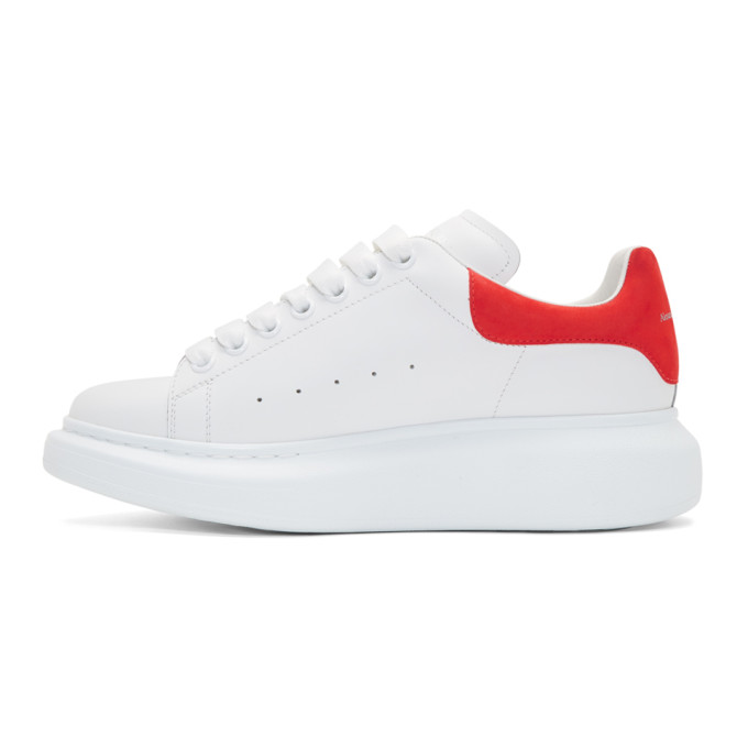 ALEXANDER MCQUEEN WHITE & RED OVERSIZED SNEAKERS