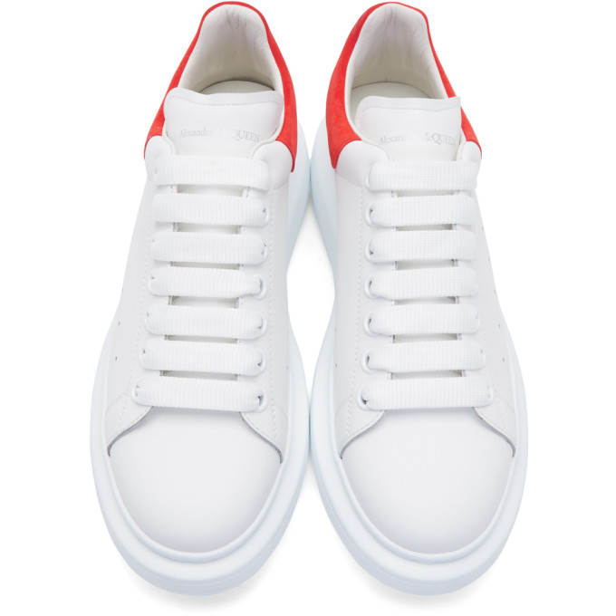 ALEXANDER MCQUEEN WHITE & RED OVERSIZED SNEAKERS