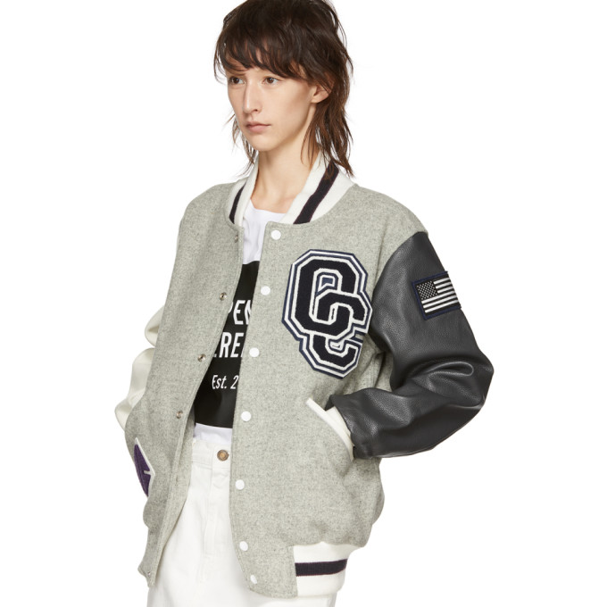 OPENING CEREMONY GREY OC VARSITY JACKET