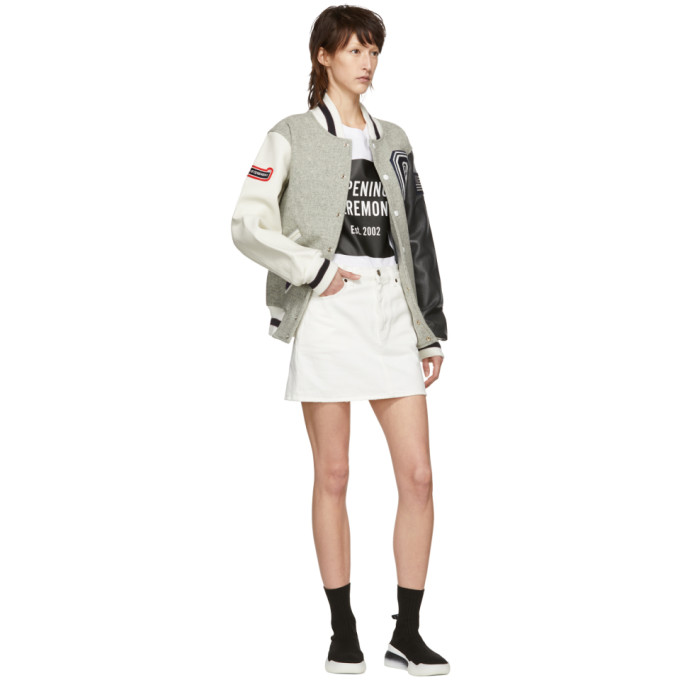 OPENING CEREMONY GREY OC VARSITY JACKET