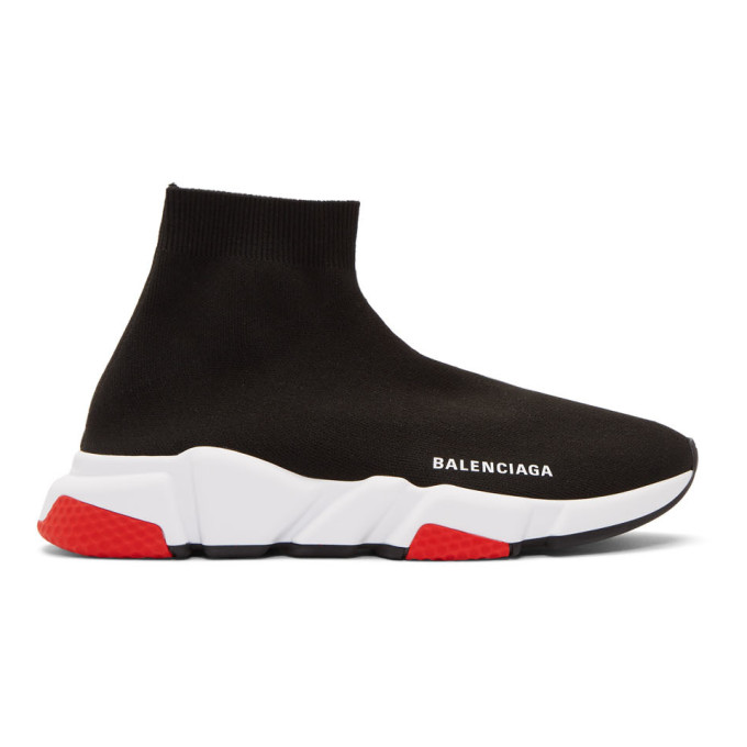 BALENCIAGA BLACK & RED SPEED SNEAKERS