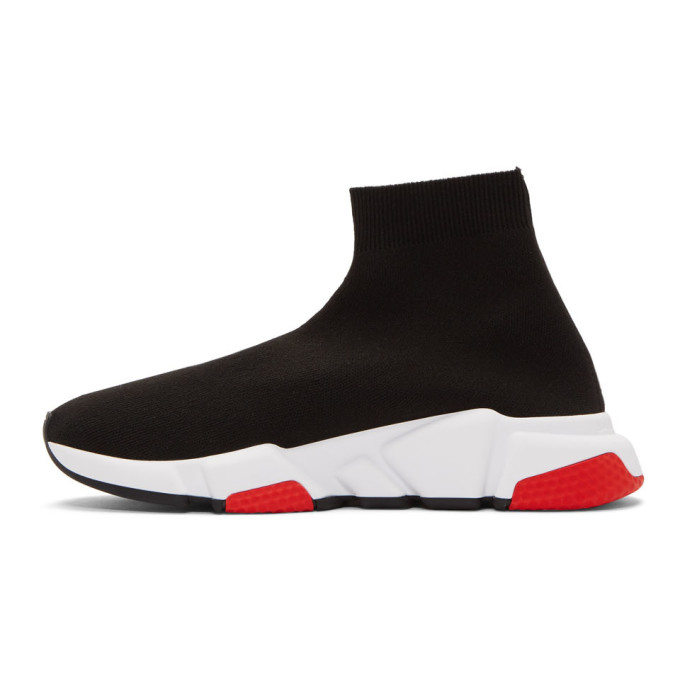 BALENCIAGA BLACK & RED SPEED SNEAKERS