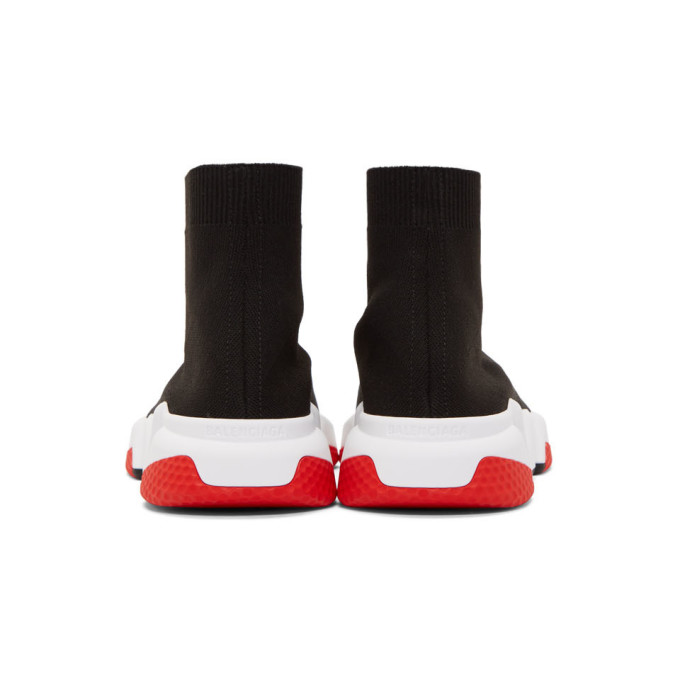 BALENCIAGA BLACK & RED SPEED SNEAKERS