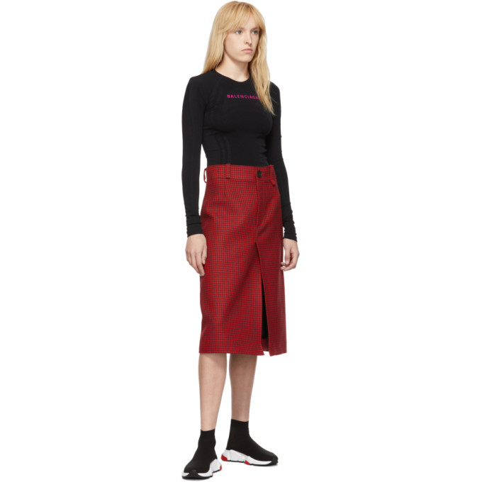 BALENCIAGA BLACK & RED SPEED SNEAKERS