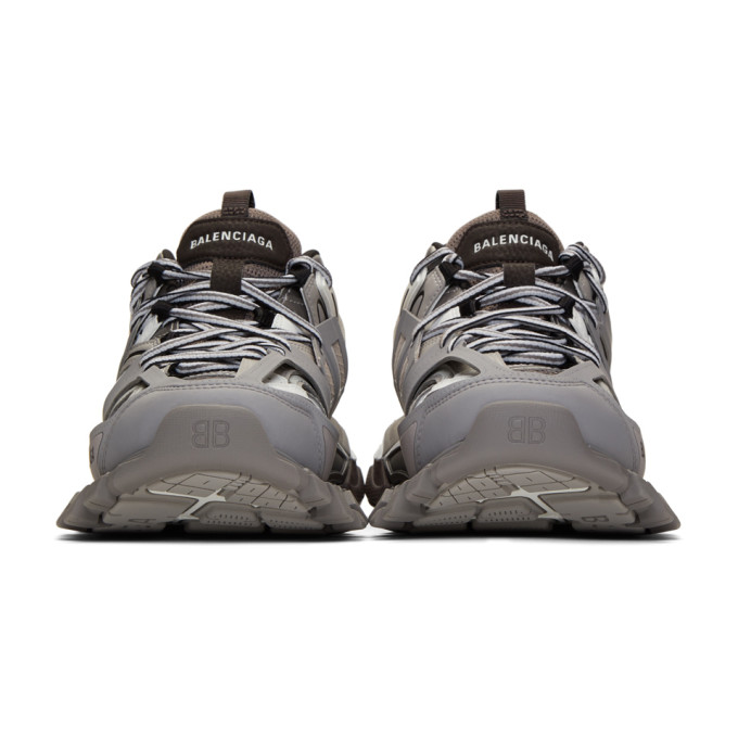 BALENCIAGA Grey & White Track Sneakers