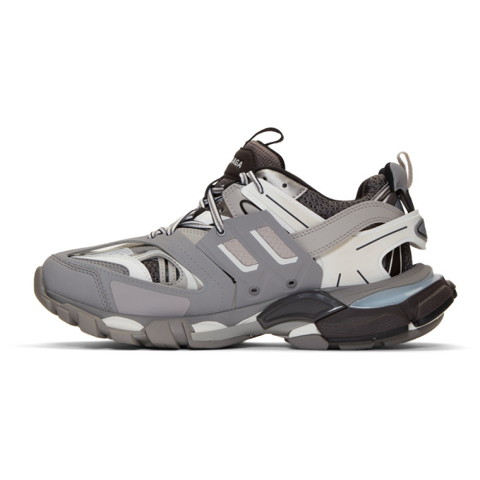 BALENCIAGA Grey & White Track Sneakers
