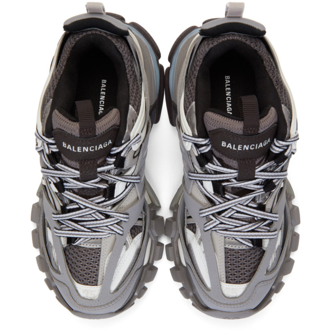 BALENCIAGA Grey & White Track Sneakers