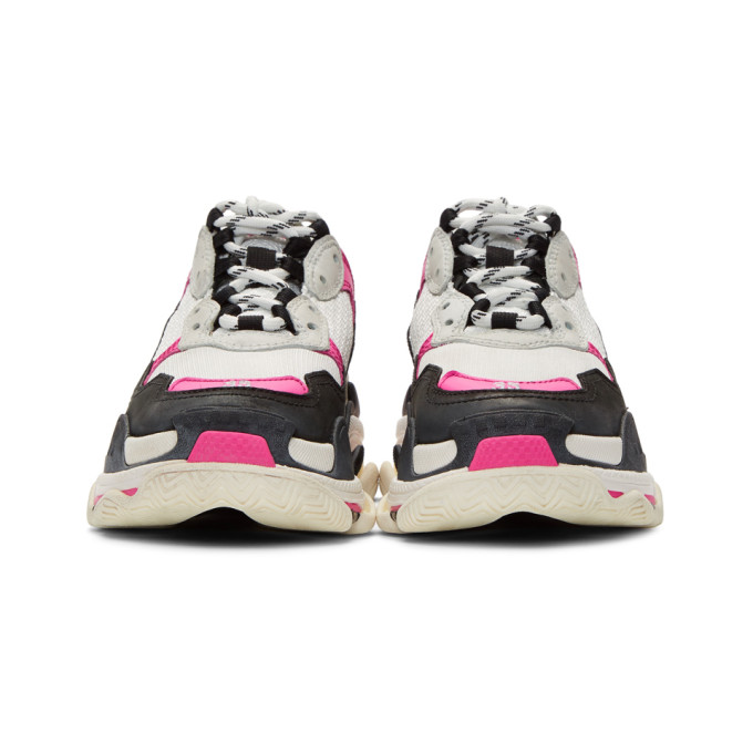 BALENCIAGA BALENCIAGA WHITE AND PINK TRIPLE S SNEAKERS