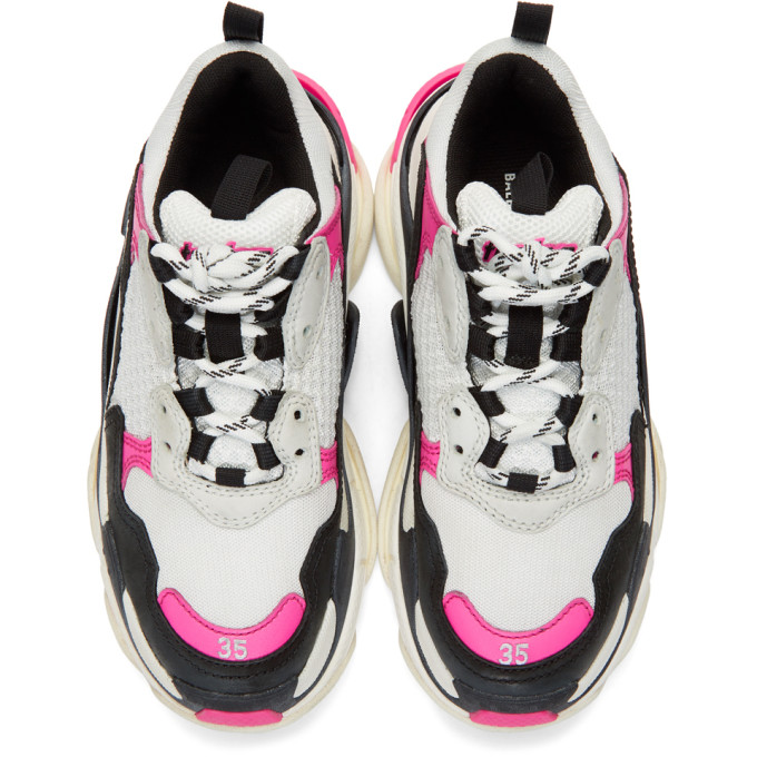 BALENCIAGA BALENCIAGA WHITE AND PINK TRIPLE S SNEAKERS