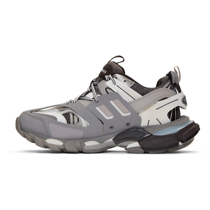 BALENCIAGA Grey & White Track Sneakers