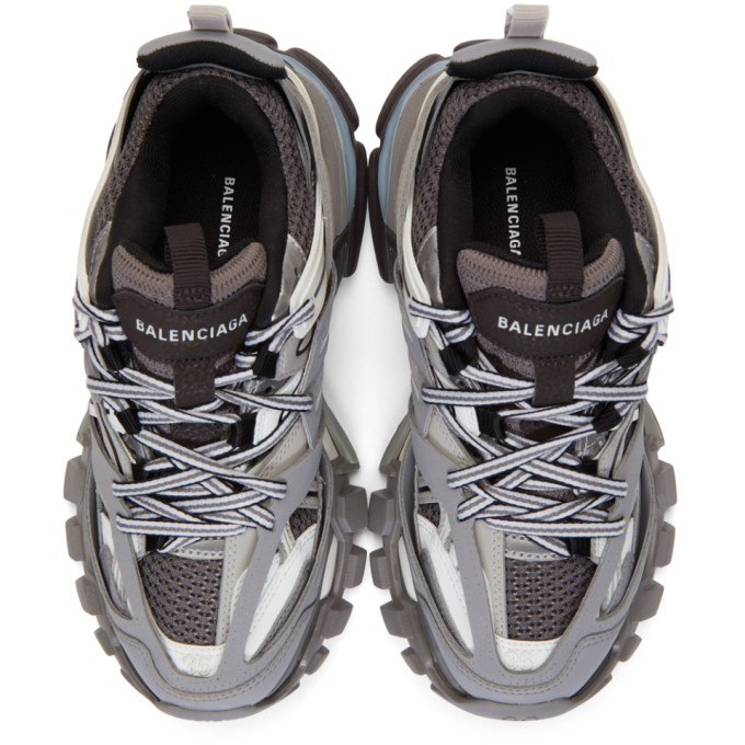 BALENCIAGA Grey & White Track Sneakers