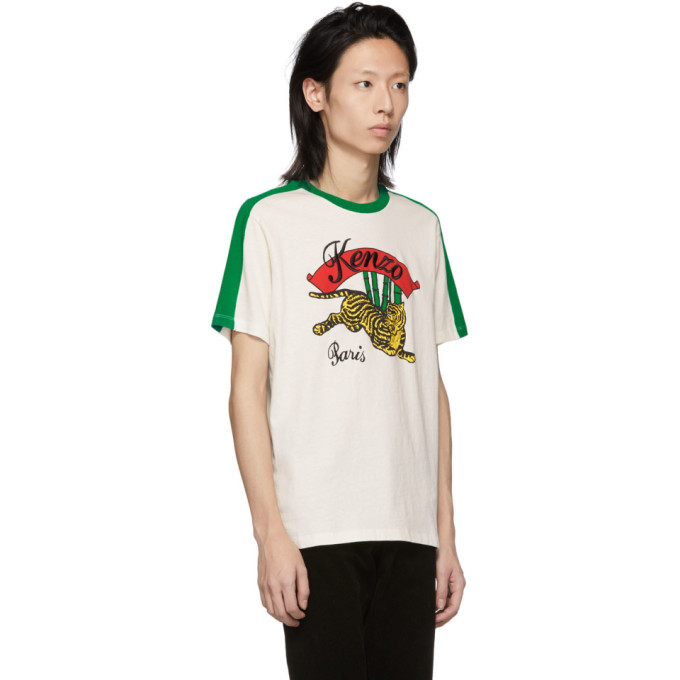 KENZO KENZO WHITE BAMBOO TIGER T-SHIRT