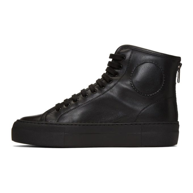 Common Projects Tournament High-Top Leather Flatform Trainers In Black ...