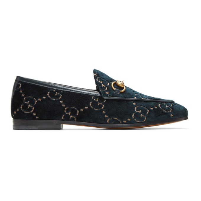 blue velvet gucci shoes