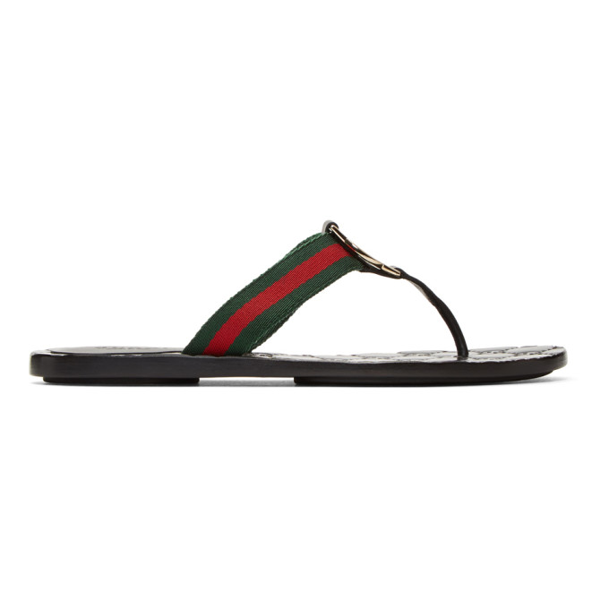 gucci flip flops all black